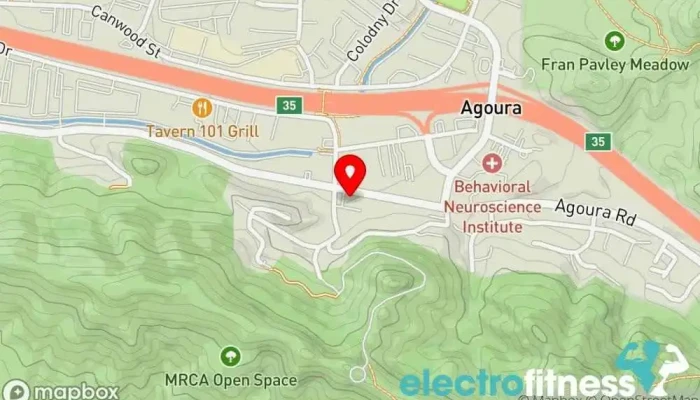 map of Health In Motion Yoga studio in Agoura Hills