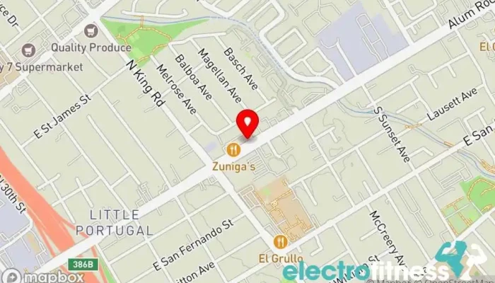 map of Healthy Nutrition Fitness & Accesories Gym in San Jose