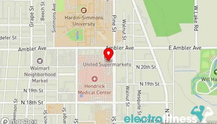 map of Hendrick Health Club Hospital, Gym in Abilene
