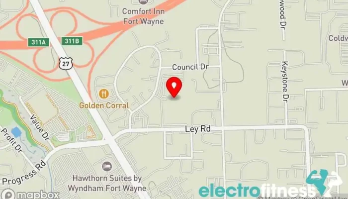 map of Hercules Nutrition & Training Personal trainer, Fitness center, Gym, Health consultant, Life coach, Nutritionist, Pain management physician, Physical fitness program, Weight loss service, Wellness program in Fort Wayne