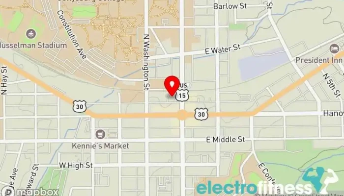 map of Hidden Wisdom Yoga Yoga studio in Gettysburg