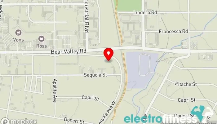 map of High Desert Cheer Gym in Hesperia