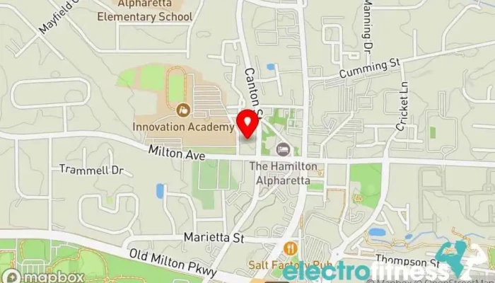 map of Highland Yoga - Alpharetta Yoga studio, Fitness center, Meditation center, Wellness center in Alpharetta