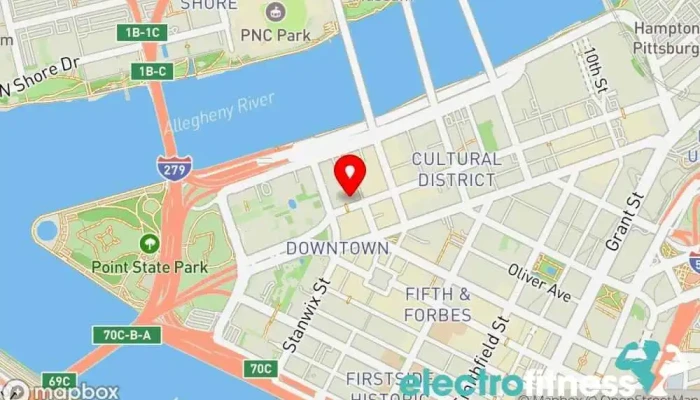 map of Highmark Fitness Center Fitness center in Pittsburgh