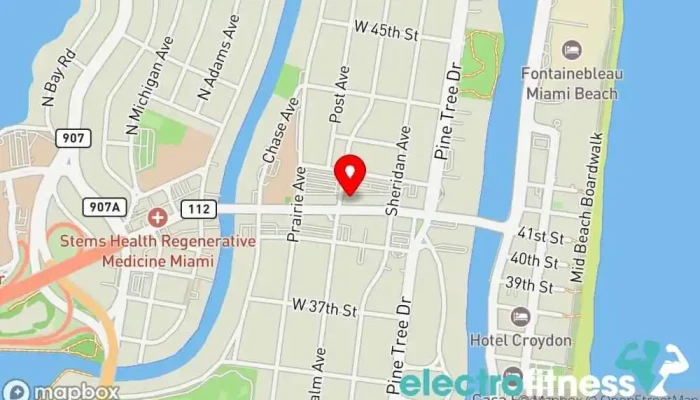 map of Hiperfit Miami Beach Personal trainer, Gym, Spa in Miami Beach
