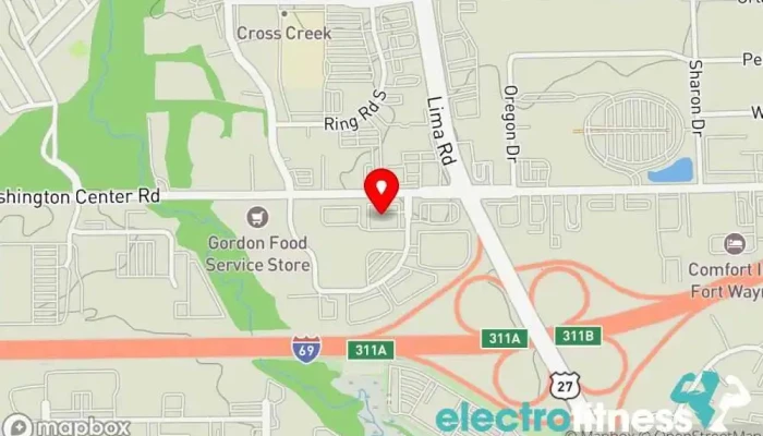 map of Hitsona Fort Wayne Fitness center, Gym, Personal trainer, Physical fitness program, Weight loss service in Fort Wayne