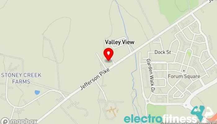 map of Hometown Barbell Fitness center, Personal trainer, Weightlifting area in Frederick
