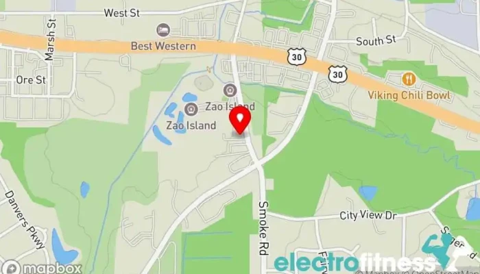 map of Horizon Gymnastics & Cheer Academy Gymnastics center in Valparaiso