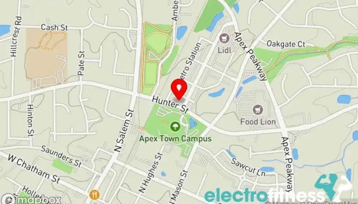 map of HOTWORX - Apex, NC Yoga studio in Apex