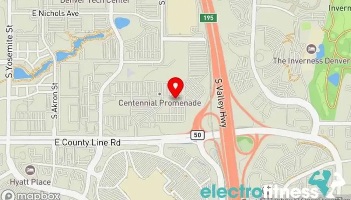 map of HOTWORX - Centennial CO Yoga studio, Fitness center, Indoor cycling, Pilates studio, Sauna in Centennial