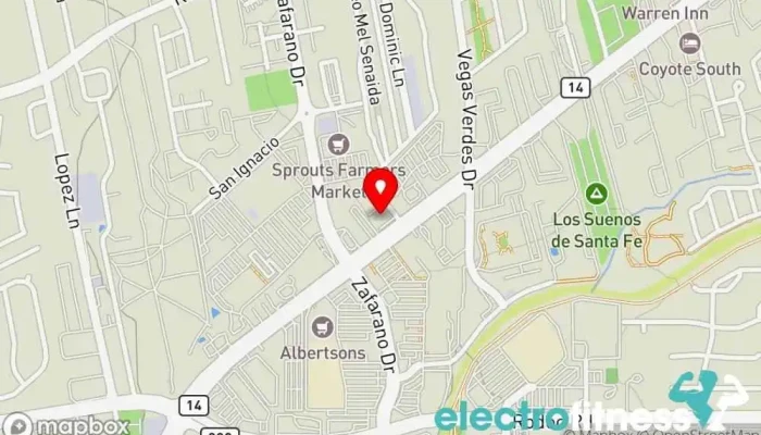 map of HOTWORX - Santa Fe, NM Yoga studio in Santa Fe