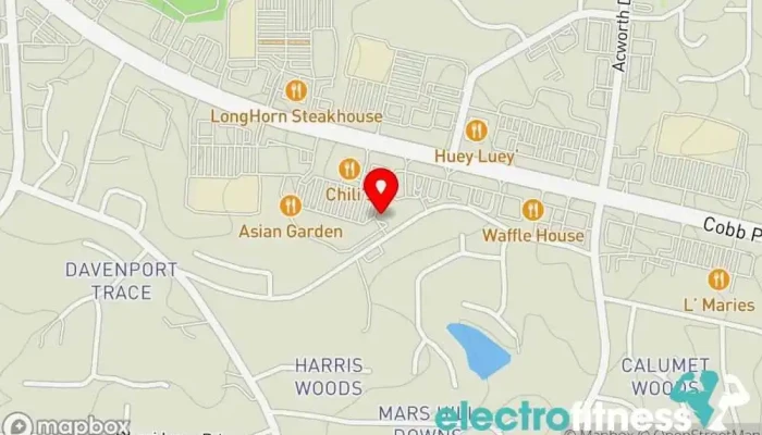 map of HOTWORX-Acworth, GA Yoga studio, Fitness center, Gym, Indoor cycling, Pilates studio in Acworth
