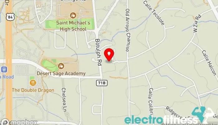 map of Human Patterning Wellness center, Martial arts school, Massage school, Personal trainer, Physical therapist, Yoga instructor in Santa Fe
