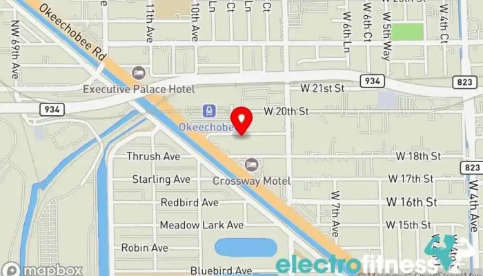 map of Infamous fitness studio Fitness center in Hialeah