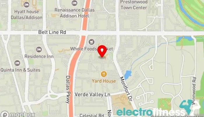 map of inLIFE Wellness Addison Pilates studio in Dallas