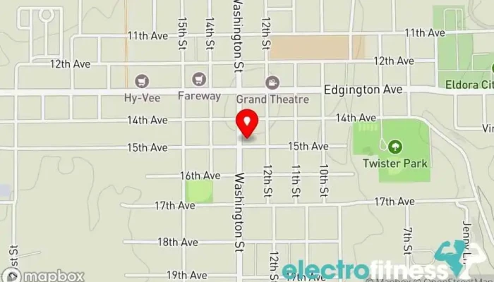 map of Iron Garage Fitness Center Fitness center in Eldora