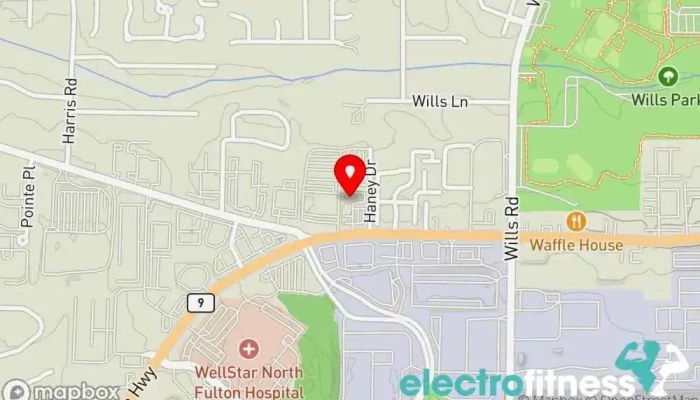map of Iron Horse Brazilian Jiu Jitsu Jujitsu school, Boot camp, Gym, Martial arts club, Martial arts school, Muay Thai boxing gym, Physical fitness program, Self defense school in Alpharetta