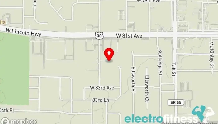 map of Iron Rails Training Facility Gym in Merrillville