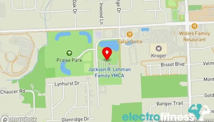 map of Jackson R. Lehman Family YMCA Recreation center, Children's camp, Gym, Non-profit organization in Fort Wayne