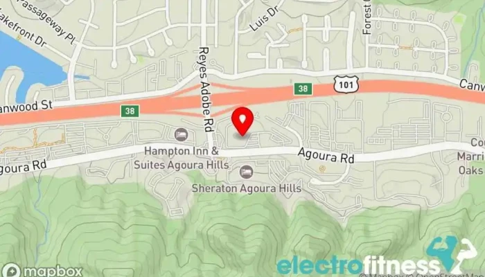 map of Jazzercise at Academy of Dance Fitness center in Agoura Hills
