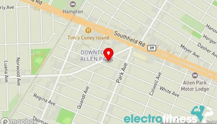 map of Jazzercise Gym in Allen Park