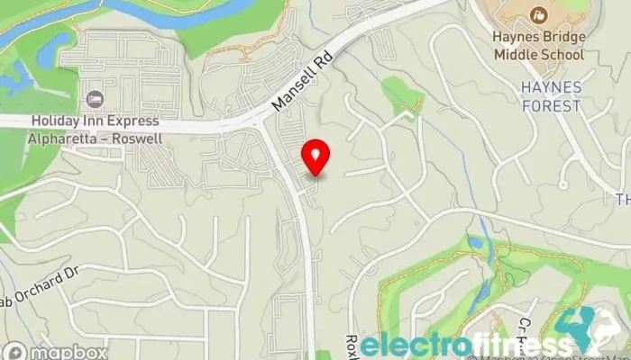map of Jazzercise Fitness center, Gym, Physical fitness program in Alpharetta