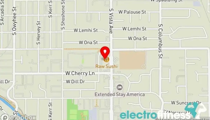 map of Johnny's FitClub Vista Fitness center, Gym, Personal trainer, Spa and health club, Weight loss service, Weightlifting area in Boise