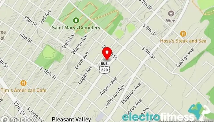 map of Just Breathe Salt Spa & Yoga Studio, LLC Wellness center, Day spa, Event venue, Health spa, Massage spa, Yoga studio in Altoona