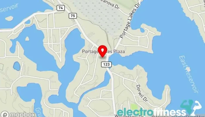map of Kadilak Fitness Gym, Indoor cycling, Physical fitness program in Akron
