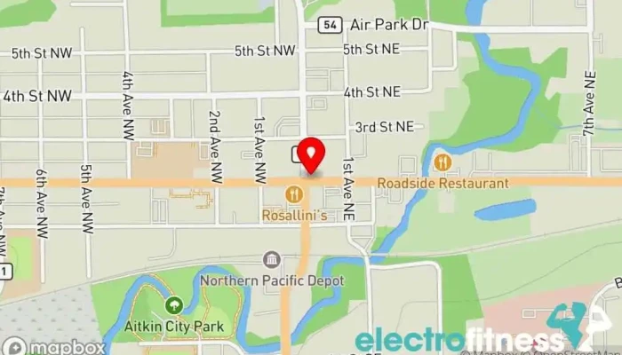 map of Karmady Yoga and Fitness Yoga studio in Aitkin