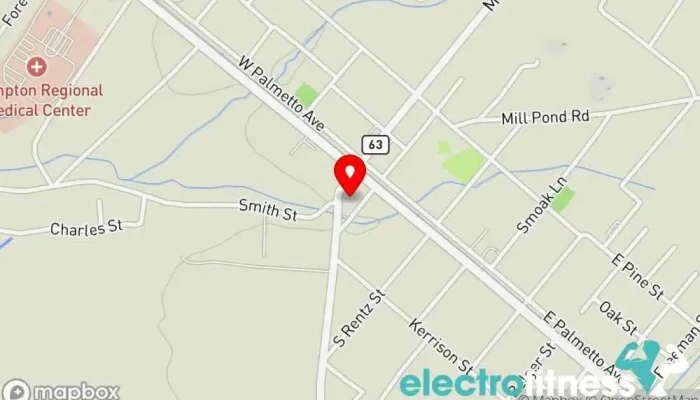 map of Kind Fitness Fitness center in Varnville