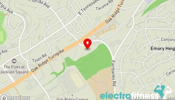 map of Kinetic Performance Training Fitness center in Oak Ridge