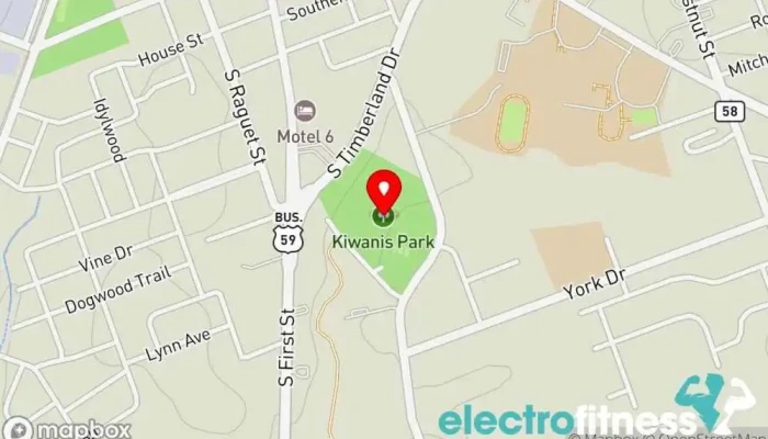 map of Kiwanis Park Park, Tourist attraction in Lufkin