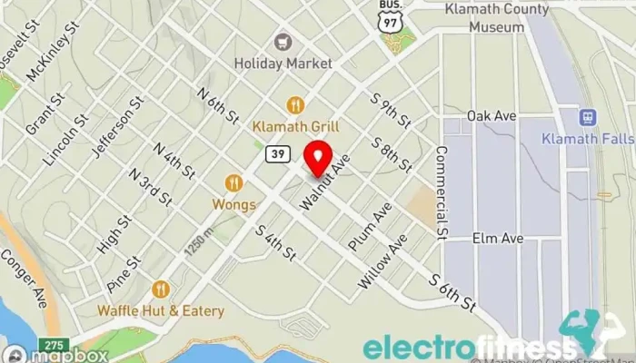 map of Klamath Dance & Exercise Dance school, Dance store in Klamath Falls