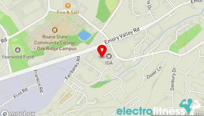 map of Koa Strength and Fitness Gym, Personal trainer in Oak Ridge