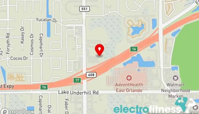 map of LA Fitness Gym in Orlando