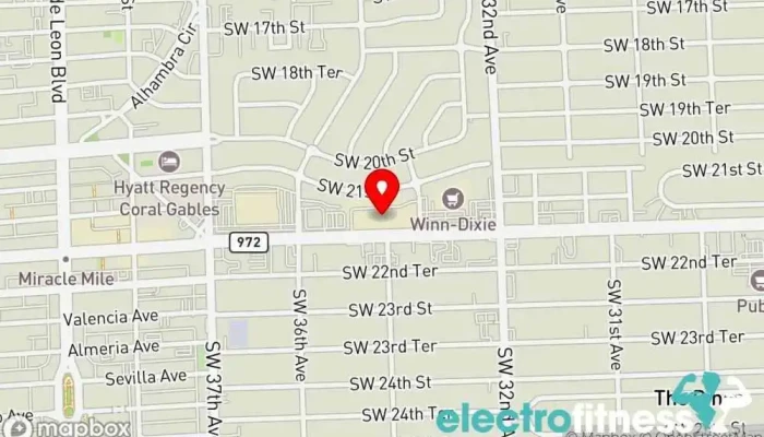 map of LA Fitness Gym in Miami
