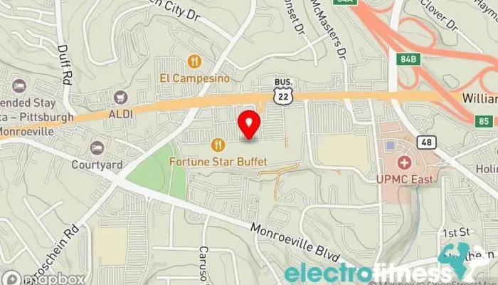 map of LA Fitness Gym in Monroeville