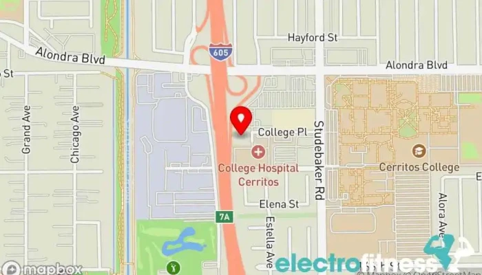 map of LA Fitness Gym in Cerritos