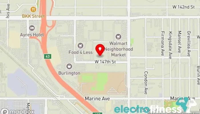map of LA Fitness Gym in Hawthorne