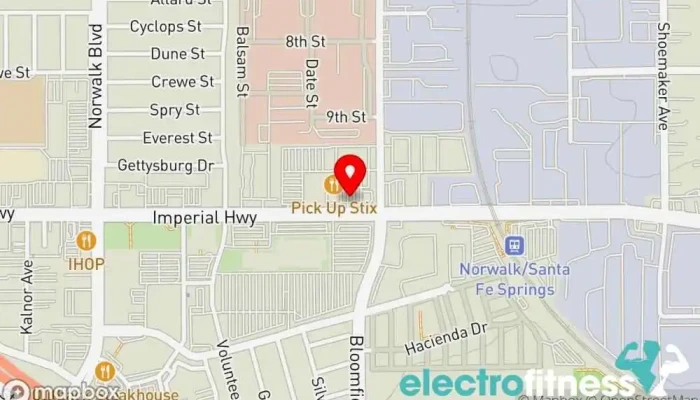 map of LA Fitness Gym in Norwalk