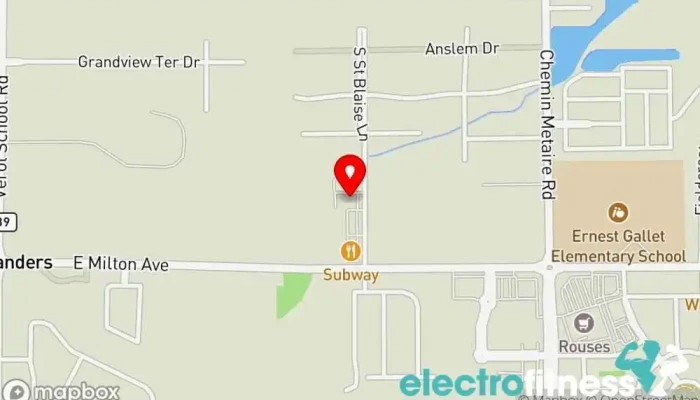 map of LA GYM CLUB Gymnastics center, Physical fitness program in Youngsville