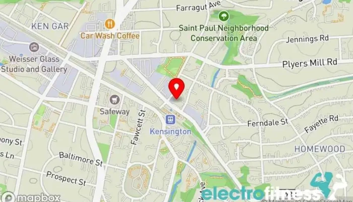 map of Legendary Fitness, LLC Fitness center in Kensington