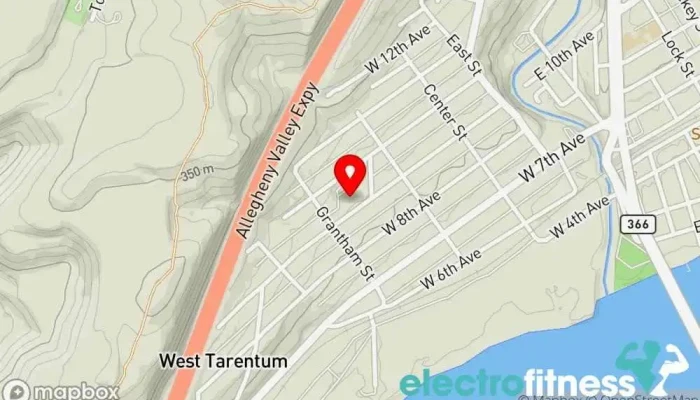 map of Legends of Pittsburgh Gym, Physical fitness program in Tarentum