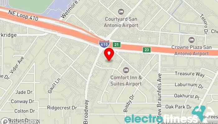map of Leija Boxing x Fitness Boxing gym in San Antonio