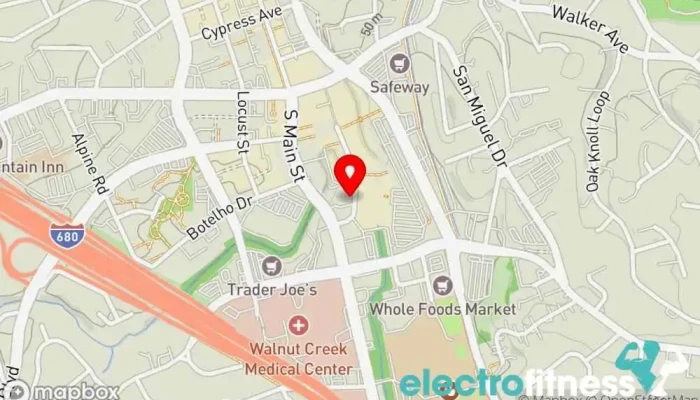 map of Life Time Fitness center, Basketball court, Cafe, Massage spa, Outdoor swimming pool, Personal trainer, Pilates studio, Weight loss service, Weightlifting area, Yoga studio in Walnut Creek