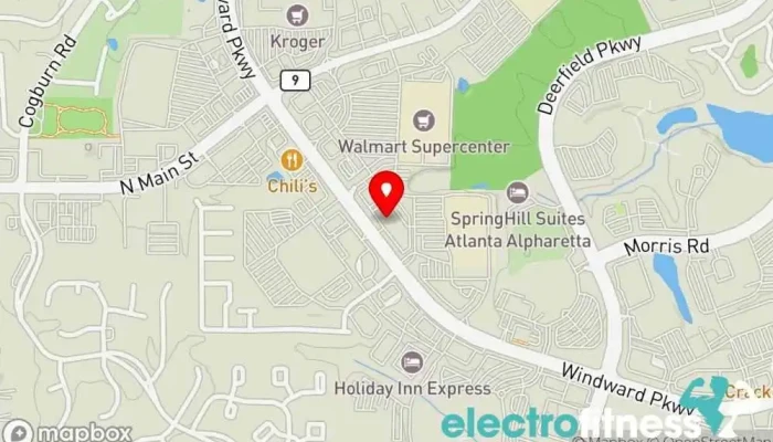 map of Live Fit Alpharetta Gym in Alpharetta