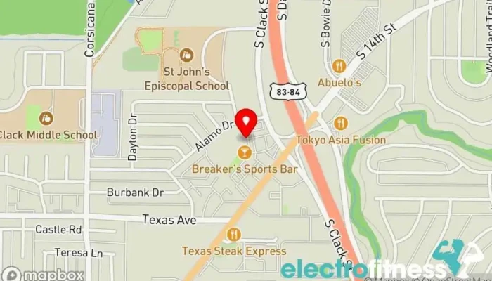 map of Lotus Club BJJ and Muay Thai Martial arts school, Muay Thai boxing gym in Abilene