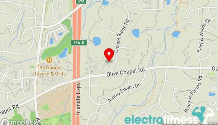 map of Lucky Elephant Yoga and Wellness Yoga studio in Apex