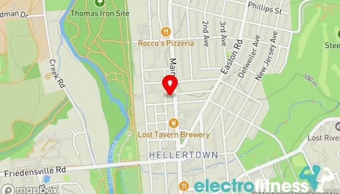 map of Main Street Gym Gym, Personal trainer, Physical fitness program, Tanning salon, Weight loss service in Hellertown